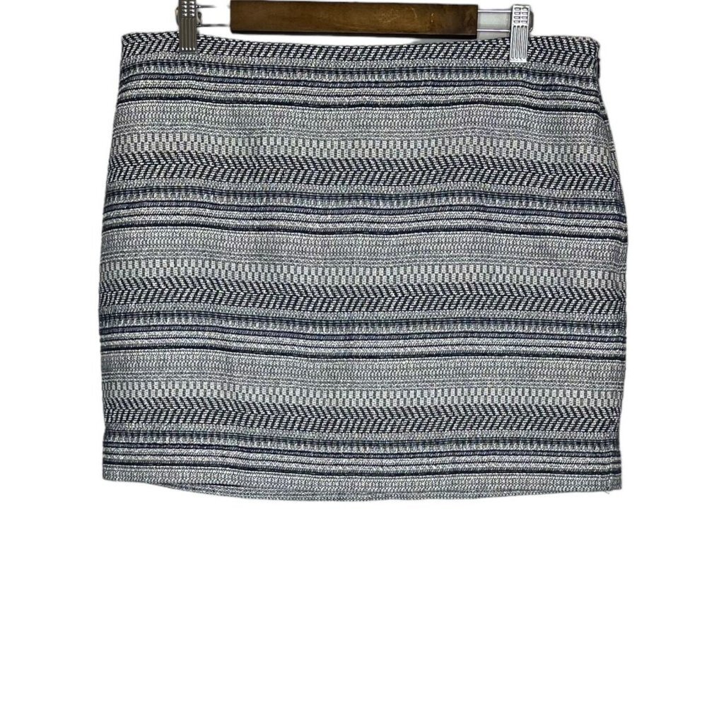 Banana Republic Factory NWT Blue & White Striped Woven‎ Mini Skirt Size 14
